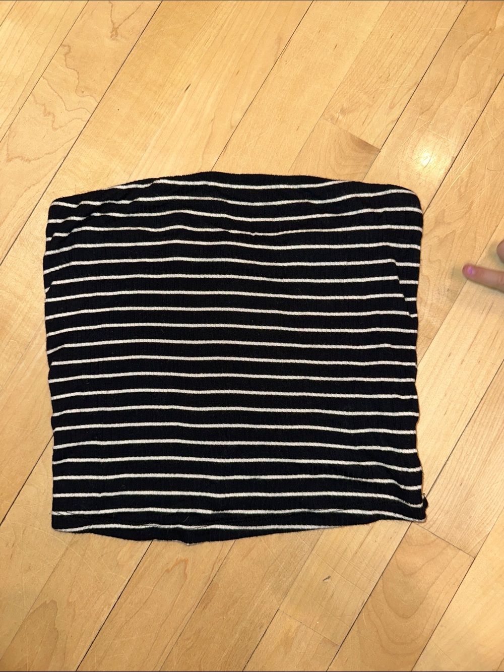 American Eagle Black & White Ribbed Strapless Tube Top
